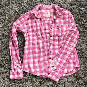 Hollister pink flannel